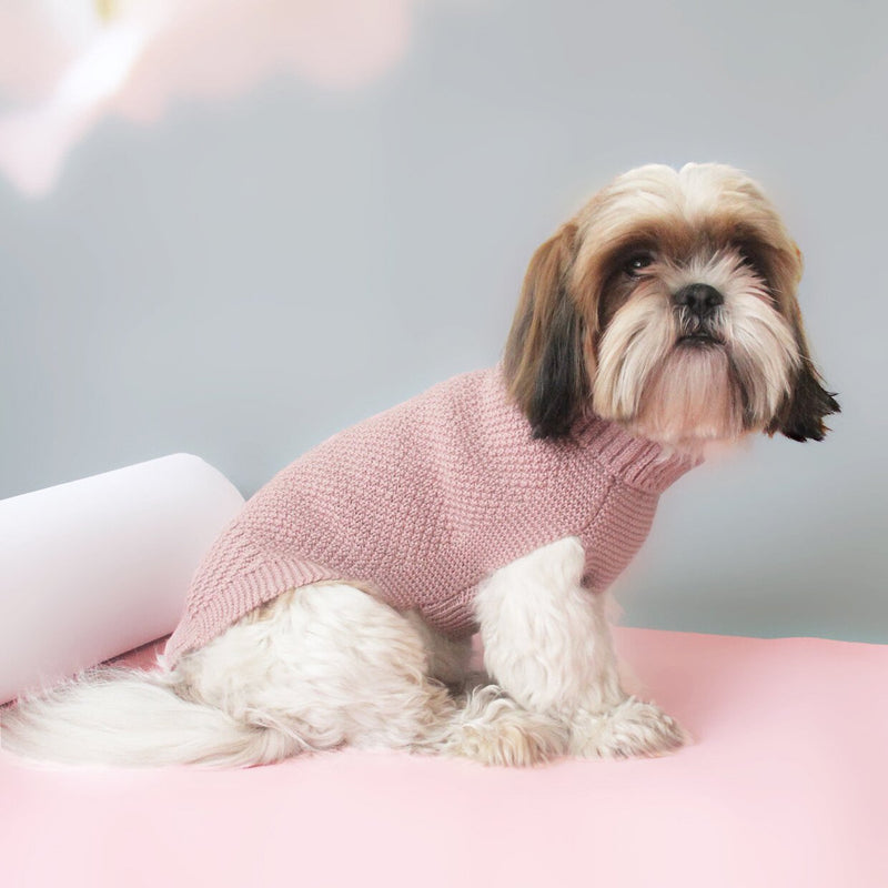 pink merino wool dog jumper
