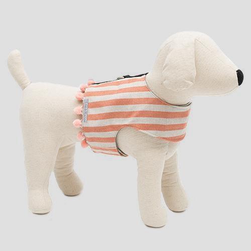 Mutts & Hounds Orange Stripe Brushed Cotton Dog Harness