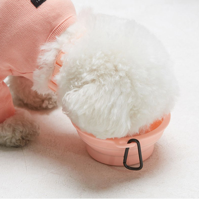 pink travel dog bowl