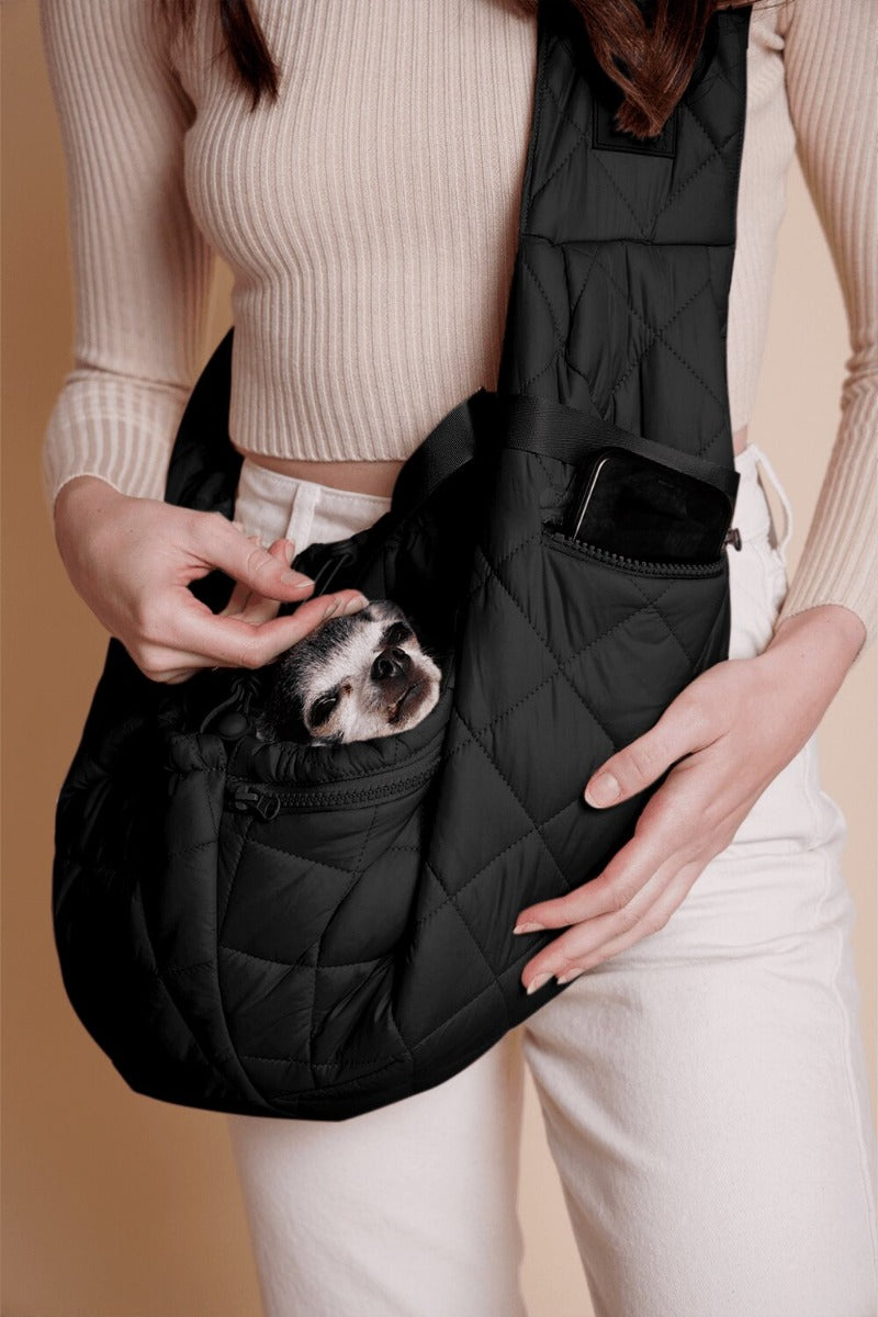 Max Bone Black Eco Packable Sling Dog Carrier 