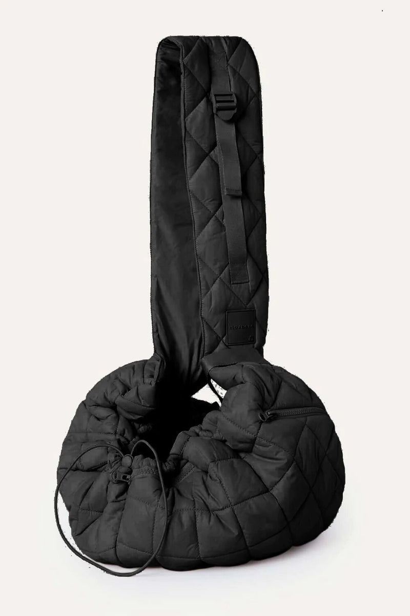 black dog carrier sling