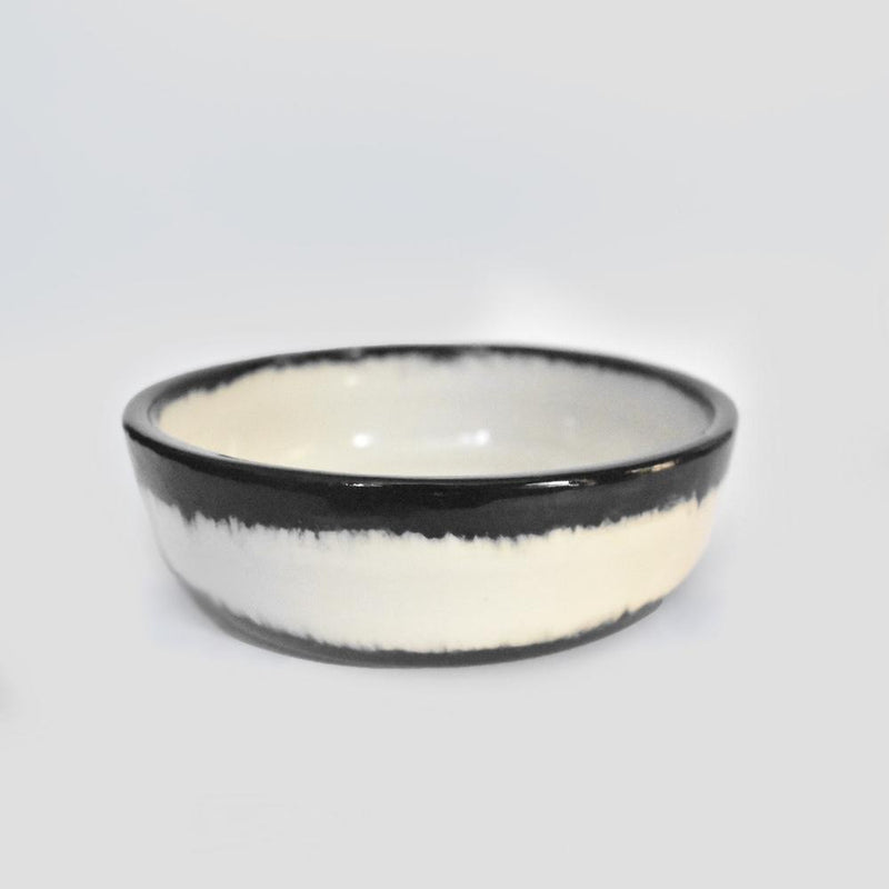 Large Ceramic black blur dog bowl