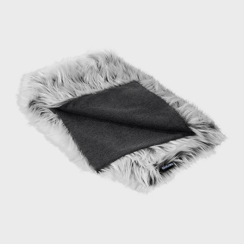 grey faux fur dog blanket