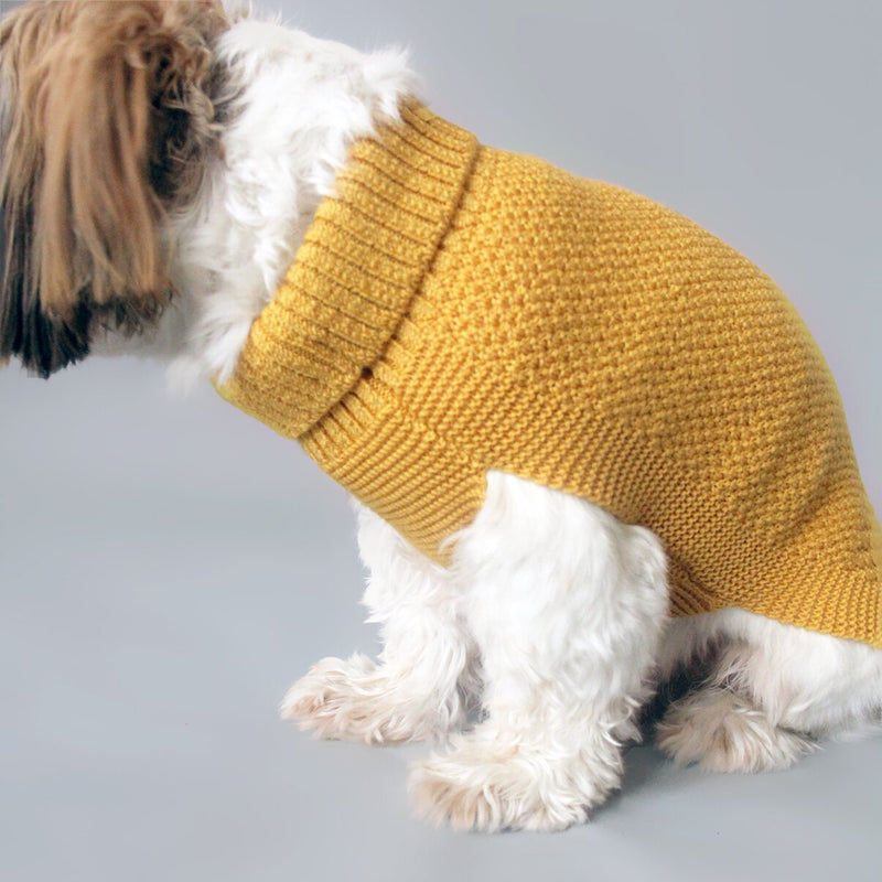 yellow wool dog jumper