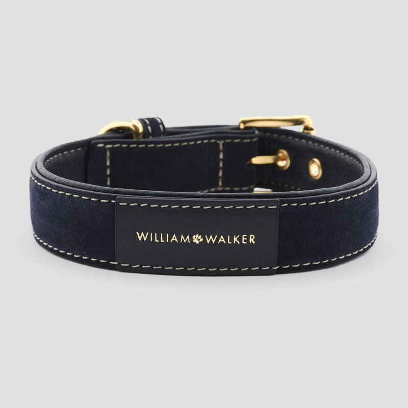 William Walker Leather Dog Collar - Midnight
